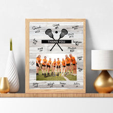 Load image into Gallery viewer, Lacrosse Thank You Digital Download Template Design Lacrosse Team Photo Template Printable Sport Party Celebration Card Gift Idea Lacrosse