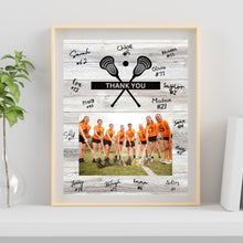 Load image into Gallery viewer, Lacrosse Thank You Digital Download Template Design Lacrosse Team Photo Template Printable Sport Party Celebration Card Gift Idea Lacrosse