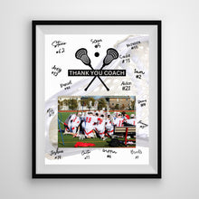 Load image into Gallery viewer, Lacrosse Coach Gift Frame Template Design Download Digital File Size Print Thank You Lacrosse Trainer Team Photo Memory Keepsake LAX Coach