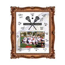 Load image into Gallery viewer, Lacrosse Coach Gift Frame Template Design Download Digital File Size Print Thank You Lacrosse Trainer Team Photo Memory Keepsake LAX Coach
