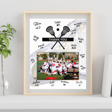 Load image into Gallery viewer, Lacrosse Thank You Digital Download Template Design Lacrosse Team Photo Template Printable Sport Party Celebration Card Gift Idea Lacrosse