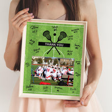Load image into Gallery viewer, Lacrosse Thank You Digital Download Template Design Lacrosse Team Photo Template Printable Sport Party Celebration Card Gift Idea Lacrosse
