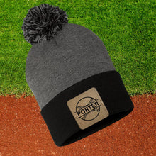 Load image into Gallery viewer, Baseball Beanie Hat Winter Accessory Leather Patch Custom Design Baseball Gift Winter Wear Warm Cap Custom Name Baseball Player Team Gear