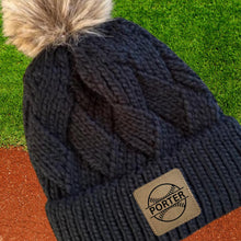 Load image into Gallery viewer, Baseball Beanie Hat Winter Accessory Leather Patch Custom Design Baseball Gift Winter Wear Warm Cap Custom Name Baseball Player Team Gear