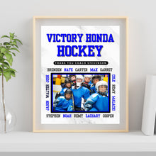 Load image into Gallery viewer, Hockey Thank You Gift Team Photo Frame Design Digital Template Download Now Custom Thank You Gift Hockey Team Appreciation Present Memory