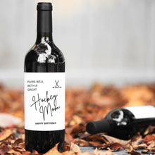 Load image into Gallery viewer, Hockey Mom Happy Birthday Wine Label