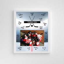 Load image into Gallery viewer, Hockey Thank You Digital Download Template Design Hockey Puck Team Photo Template Printable Sport Party Celebration Card Gift Idea Hockey