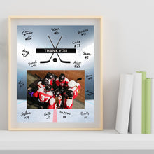 Load image into Gallery viewer, Hockey Thank You Digital Download Template Design Hockey Puck Team Photo Template Printable Sport Party Celebration Card Gift Idea Hockey
