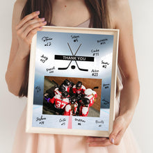 Load image into Gallery viewer, Hockey Thank You Digital Download Template Design Hockey Puck Team Photo Template Printable Sport Party Celebration Card Gift Idea Hockey