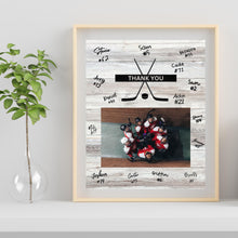 Load image into Gallery viewer, Hockey Thank You Digital Download Template Design Hockey Puck Team Photo Template Printable Sport Party Celebration Card Gift Idea Hockey