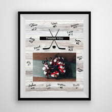 Load image into Gallery viewer, Hockey Thank You Digital Download Template Design Hockey Puck Team Photo Template Printable Sport Party Celebration Card Gift Idea Hockey
