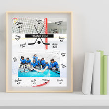 Load image into Gallery viewer, Hockey Thank You Digital Download Template Design Hockey Puck Team Photo Template Printable Sport Party Celebration Card Gift Idea Hockey