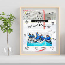 Load image into Gallery viewer, Hockey Thank You Digital Download Template Design Hockey Puck Team Photo Template Printable Sport Party Celebration Card Gift Idea Hockey