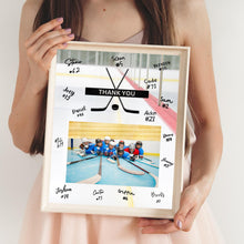Load image into Gallery viewer, Hockey Thank You Digital Download Template Design Hockey Puck Team Photo Template Printable Sport Party Celebration Card Gift Idea Hockey