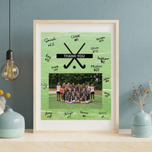 Load image into Gallery viewer, Field Hockey Thank You Digital Download Template Design Hockey Team Photo Template Printable Sport Party Celebration Card Gift Idea Hockey