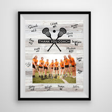 Load image into Gallery viewer, Lacrosse Coach Gift Frame Template Design Download Digital File Size Print Thank You Lacrosse Trainer Team Photo Memory Keepsake LAX Coach