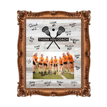 Load image into Gallery viewer, Lacrosse Coach Gift Frame Template Design Download Digital File Size Print Thank You Lacrosse Trainer Team Photo Memory Keepsake LAX Coach