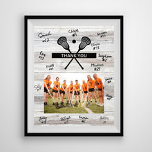 Load image into Gallery viewer, Lacrosse Thank You Digital Download Template Design Lacrosse Team Photo Template Printable Sport Party Celebration Card Gift Idea Lacrosse