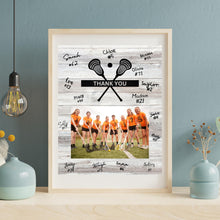 Load image into Gallery viewer, Lacrosse Thank You Digital Download Template Design Lacrosse Team Photo Template Printable Sport Party Celebration Card Gift Idea Lacrosse