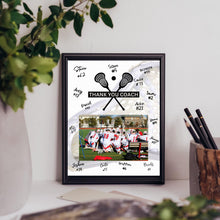 Load image into Gallery viewer, Lacrosse Coach Gift Frame Template Design Download Digital File Size Print Thank You Lacrosse Trainer Team Photo Memory Keepsake LAX Coach