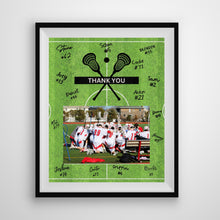 Load image into Gallery viewer, Lacrosse Thank You Digital Download Template Design Lacrosse Team Photo Template Printable Sport Party Celebration Card Gift Idea Lacrosse