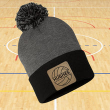 Load image into Gallery viewer, Volleyball Beanie Hat Winter Accessory Leather Patch Custom Design Volleyball Gift Winter Warm Cap Custom Name Volleyball Player Team Gear