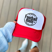 Load image into Gallery viewer, Football Mom Hat Game Day Sport Parent Gift Idea Team Support Headwear Design Foam Front Mesh Cap Casual Wear Field Sideline Bleacher Mom