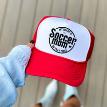 Load image into Gallery viewer, Soccer Mom Hat Game Day Sport Parent Gift Idea Team Support Headwear Design Foam Front Mesh Cap Casual Wear Field Sideline Bleacher Mom
