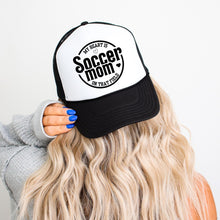 Load image into Gallery viewer, Soccer Mom Hat Game Day Sport Parent Gift Idea Team Support Headwear Design Foam Front Mesh Cap Casual Wear Field Sideline Bleacher Mom
