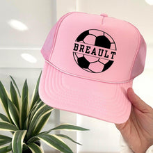 Load image into Gallery viewer, Personalized Soccer Mom Cap Team Gift For Player Custom Design Sport Headwear For Game Day Accessory For Coach Gift Idea For Team Sport Fan