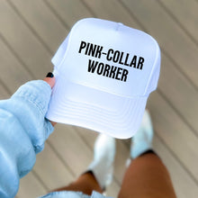 Load image into Gallery viewer, Pink Collar Worker Empowerment Hat Statement Design Curved Brim Fashion Piece Beauty Professional Style Accessory Workplace Wear Career Gift