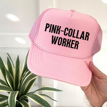 Load image into Gallery viewer, Pink Collar Worker Empowerment Hat Statement Design Curved Brim Fashion Piece Beauty Professional Style Accessory Workplace Wear Career Gift