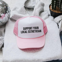 Load image into Gallery viewer, Esthetician Trucker Hat For Professional Beauty Worker Gift Idea For Esthetician Fashion Accessory For Salon Staff Gift For Beautician Pro