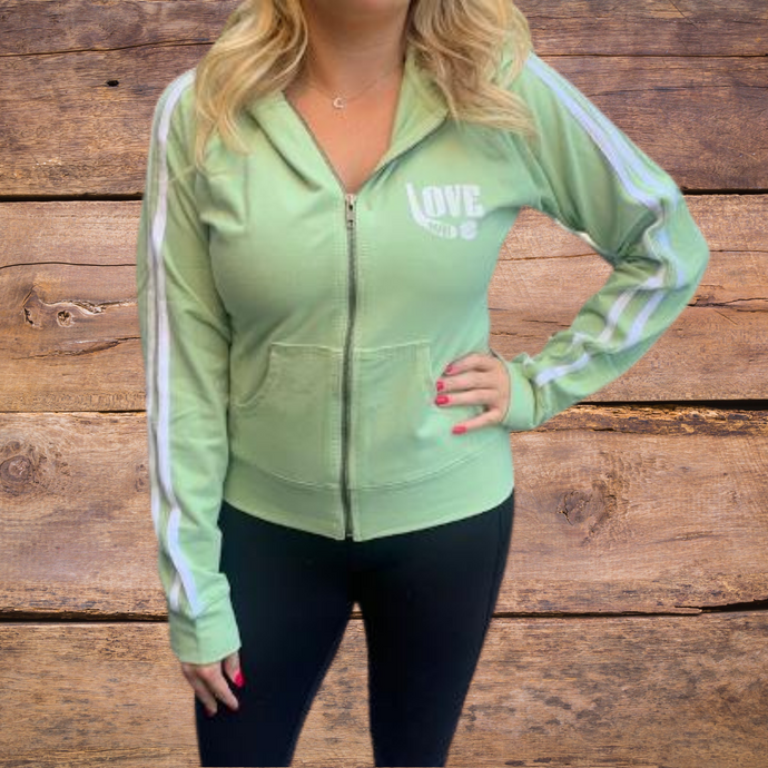 Hockey Love Zip Up Crop Hoodie (medium) - Clearance