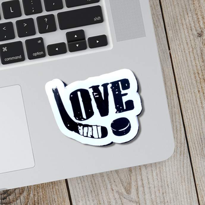 Love Hockey Stick Sticker