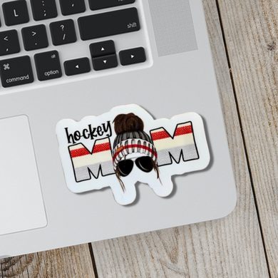 Hockey Mom Black Bun Sticker