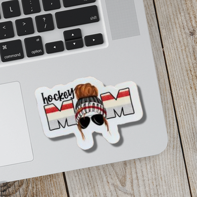 Hockey Mom Brown Bun Sticker