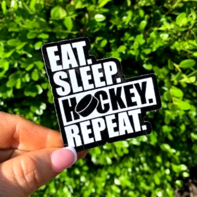 Eat Sleep Hockey Repeat Sticker